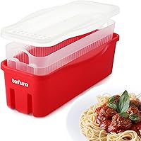 Vista 1 de Tafura Cocedor de Pasta para Microondas con Sistema de Doble Colado, Cocedor de Espaguetis para Microondas con Escurridor, Regalo de Dormitorio