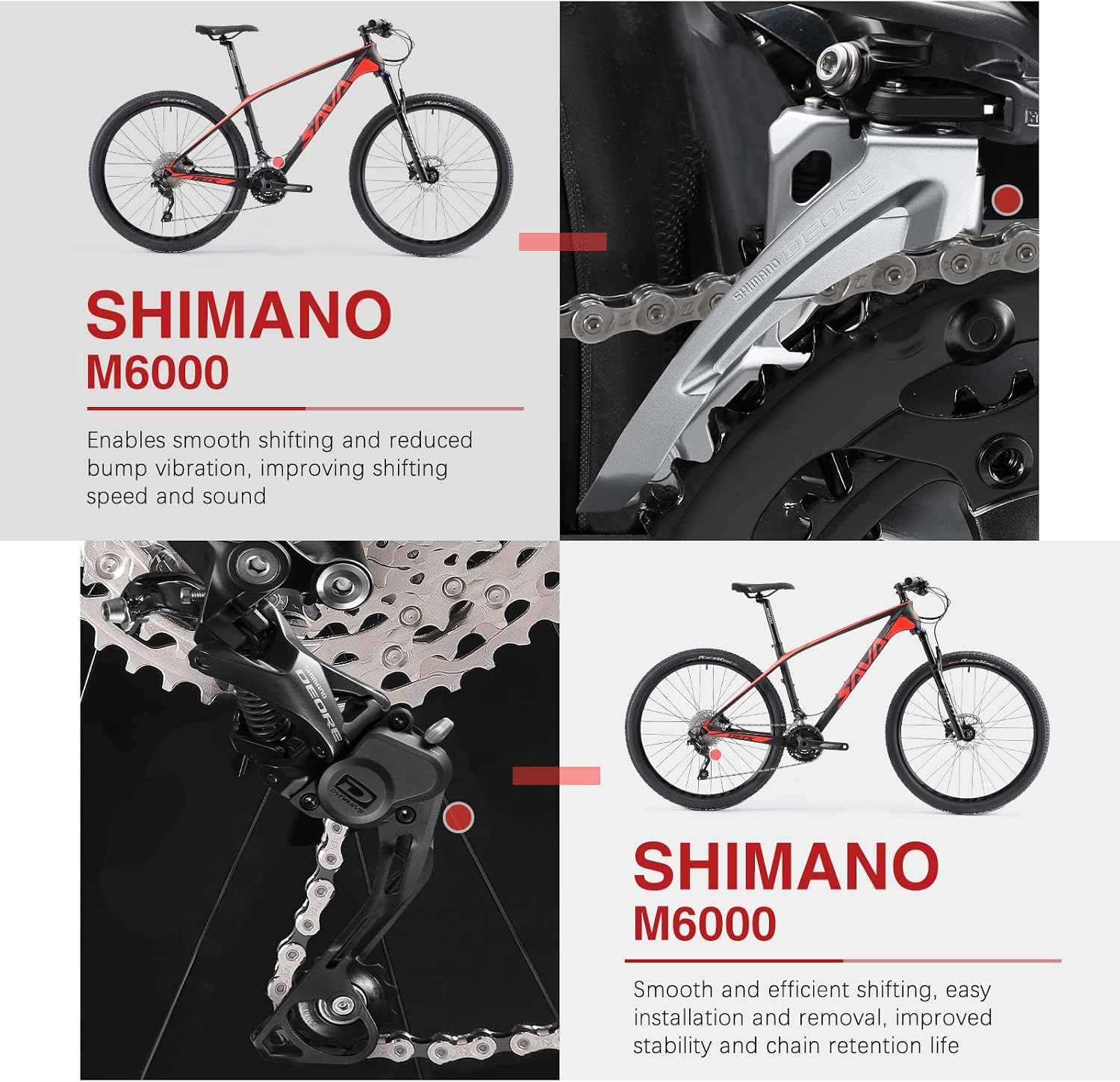Buy SAVADECK Carbon Fiber Mountain Bike, DECK6.0 15''/17''/19'' Carbon  Frame Carbon Fork, 27.5/29'' Wheels MTB Bicycle 30 Speed with Shimano DEORE  M6000 Groupsets Online in Turkey. B09G5ZY29F