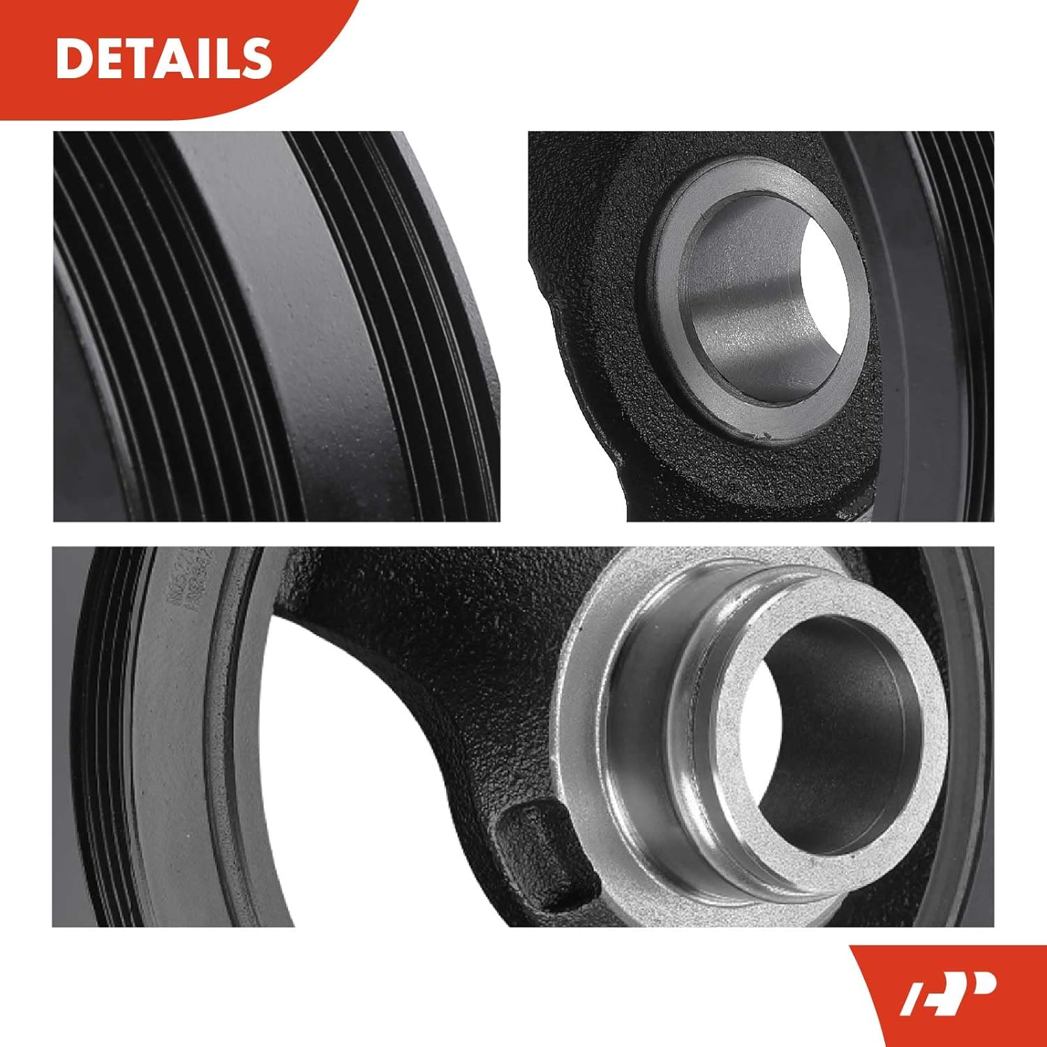 A-Premium Engine Harmonic Balancer Crankshaft Pulley Compatible with Bucik, Chevy, GMC, Cadillac, Hummer, Isuzu & Saab Vehicles - 4.8L 5.3L 6.0L 6.2L - Escalade, Silverado, Tahoe, Sierra, Yukon & More