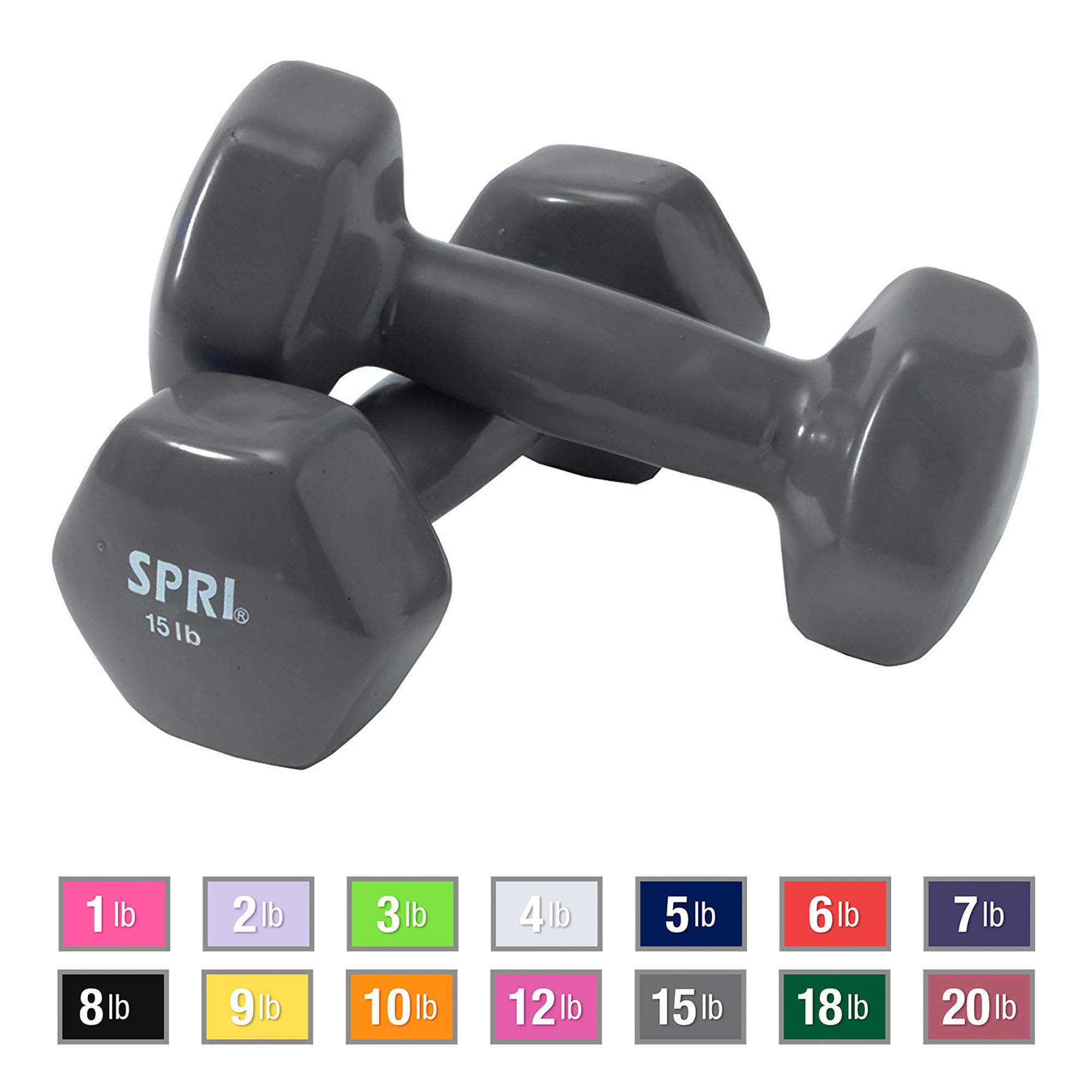 SPRI Deluxe Vinyl Dumbbells (Set of 2)