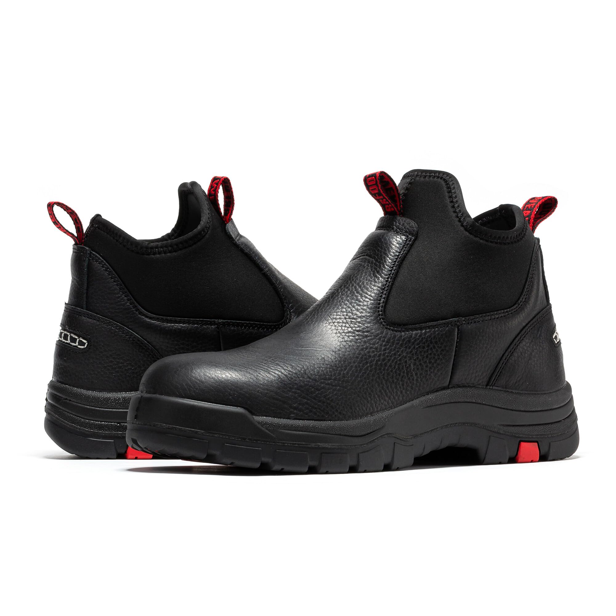 ROCKROOSTER Bakken Men's Black 6 inch Chelsea Boots, EH Rated Waterproof Slip-on Work Boots AK303-Soft Toe, AK323-Steel Toe, CP323-Comp Toe