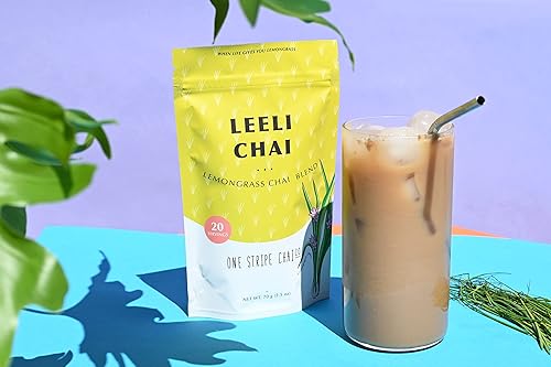 Miniatura 5 de Leeli Chai Blend  Lemongrass Chai  Assam Black Tea, Lemongrass, Cardamomo, 20 porciones, bolsa de 2.47 oz