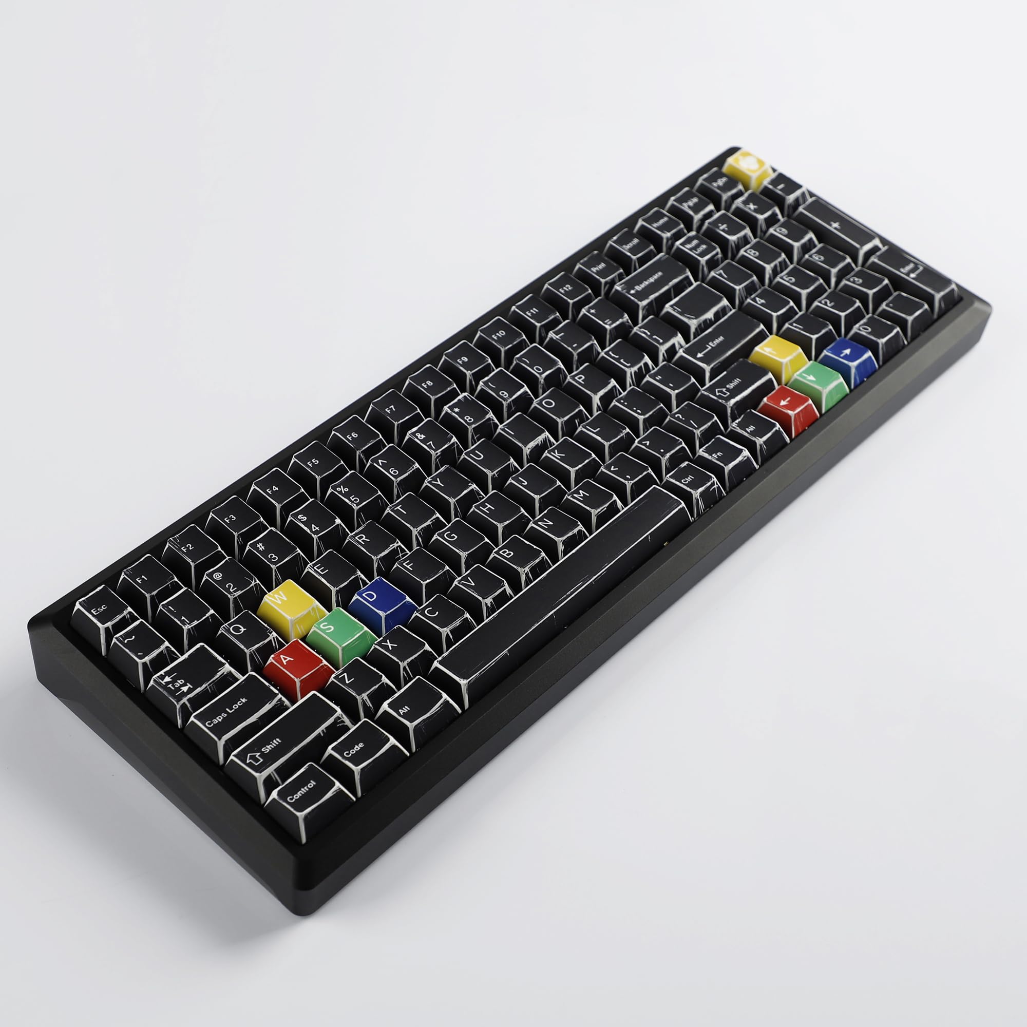 Teclas Mecânicas YMDK 141 Peças - Tema Mangá Preto/Branco, Perfil Cherry PBT