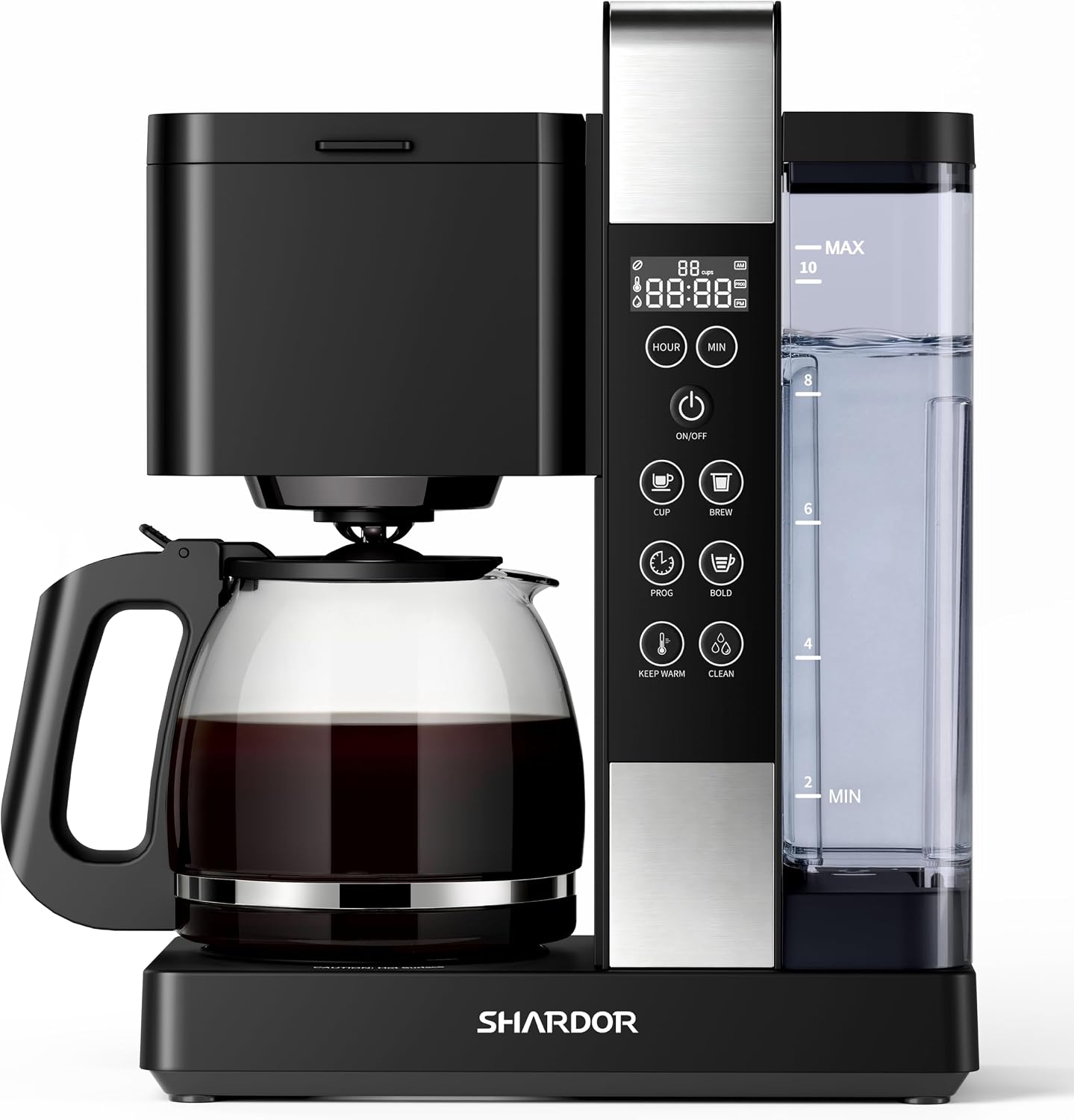 SHARDOR 10-Cup Programmable Drip Coffee Maker, LED Display,Smart Memory