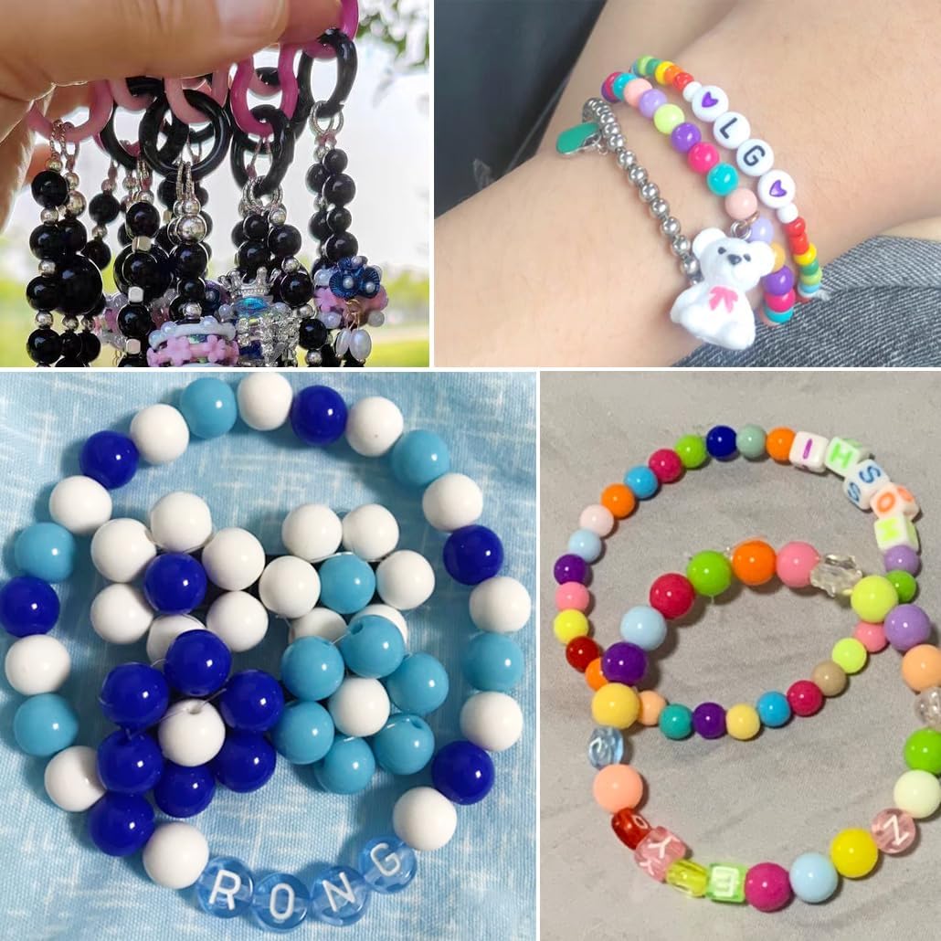 1000Pcs 6MM Acrylic Round Pastel Beads Candy Color Spacer Beads Plastic Resin Beads for Necklace and Bracelet Making Crafting Supplies(303 - Light Mixed Color) - Image 6