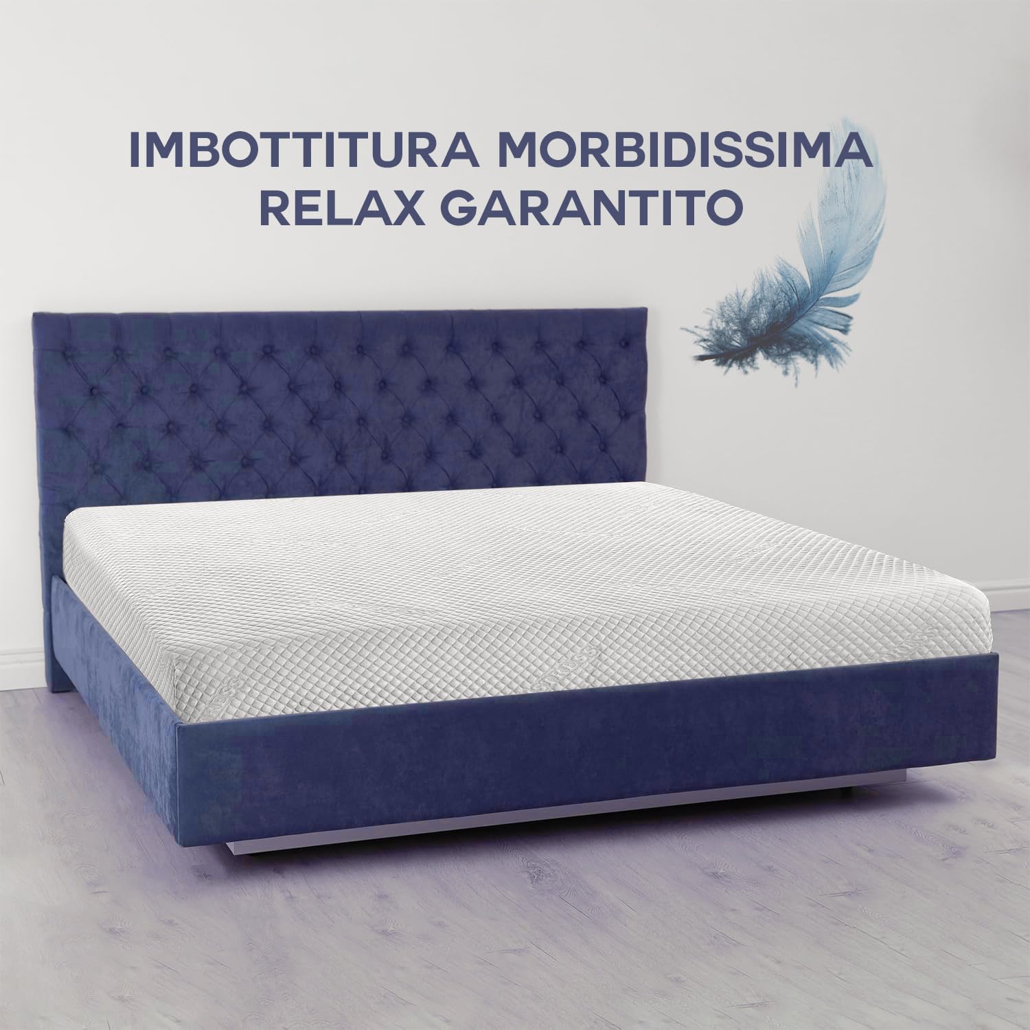 Susanna Home Coprimaterasso EcoPlus Massaggiante Antiacaro Antistress Anallergico Traspirante (2 Piazze 180x200x25)
