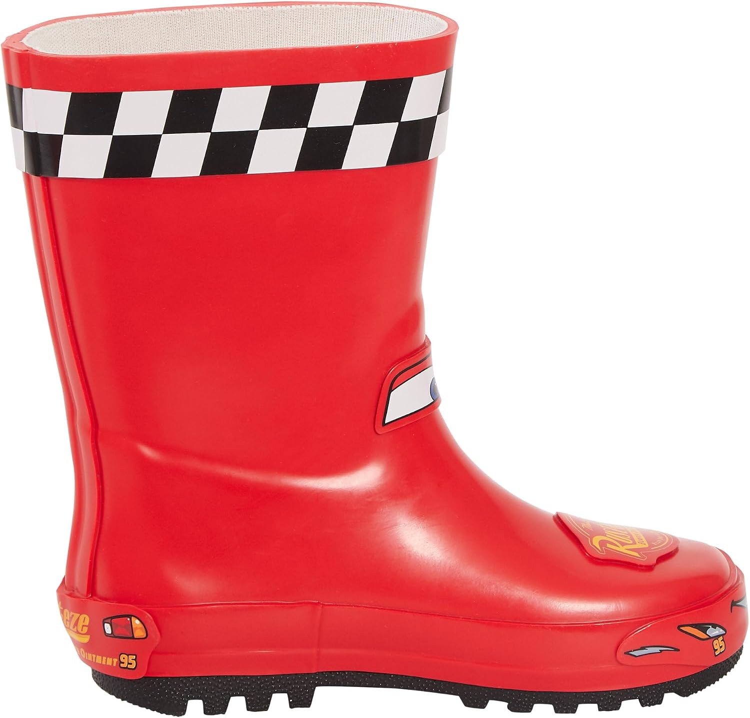 Disney Cars Rain Boots 3D Lighting McQueen Rubber Boots Boys Red Dress Up Footwear