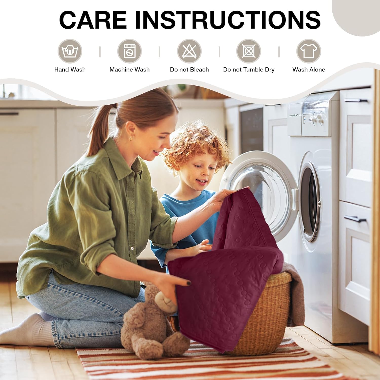 VANSOFY 100% Waterproof Recliner Chair Cover, Recliner Cover with Non-Slip Granule, Washable Reclining Chair with Pocket Furniture Protector for Kids, Pets(Burgundy, 23")