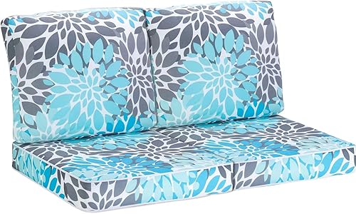 JMGBird Cojín Acolchado para Exteriores, Cojín de Asiento Profundo para Silla de Exterior 22"x22" Cojines de Patio para Muebles de Exterior