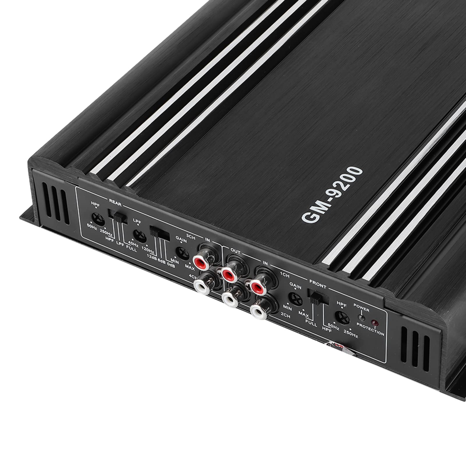 Amplificateur éréo de voiture, 5200W amplificateur de puissance o 4 canaux 12V noir en alliage d'aluminium Auto voiture Hifi éréo ampli syème o de voiture