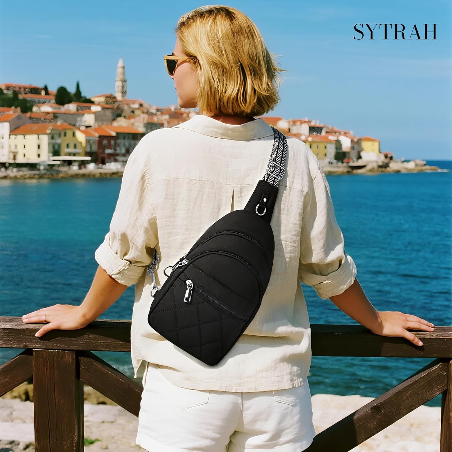 Water Bottle Carrier Bag with Strap Anti-Theft RFID Crossbody Bag