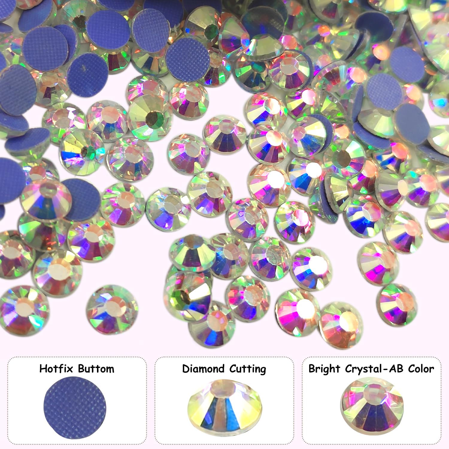 FAMIDIQGO 2880 stuks zwarte hotfix strass, heatefix-strasssteentjes voor handwerk, hotfix kristallen ronde edelstenen, met een pincet, doe-het-zelf accessoiredecoratie, zwart (SS10/2,7-2,9 mm
