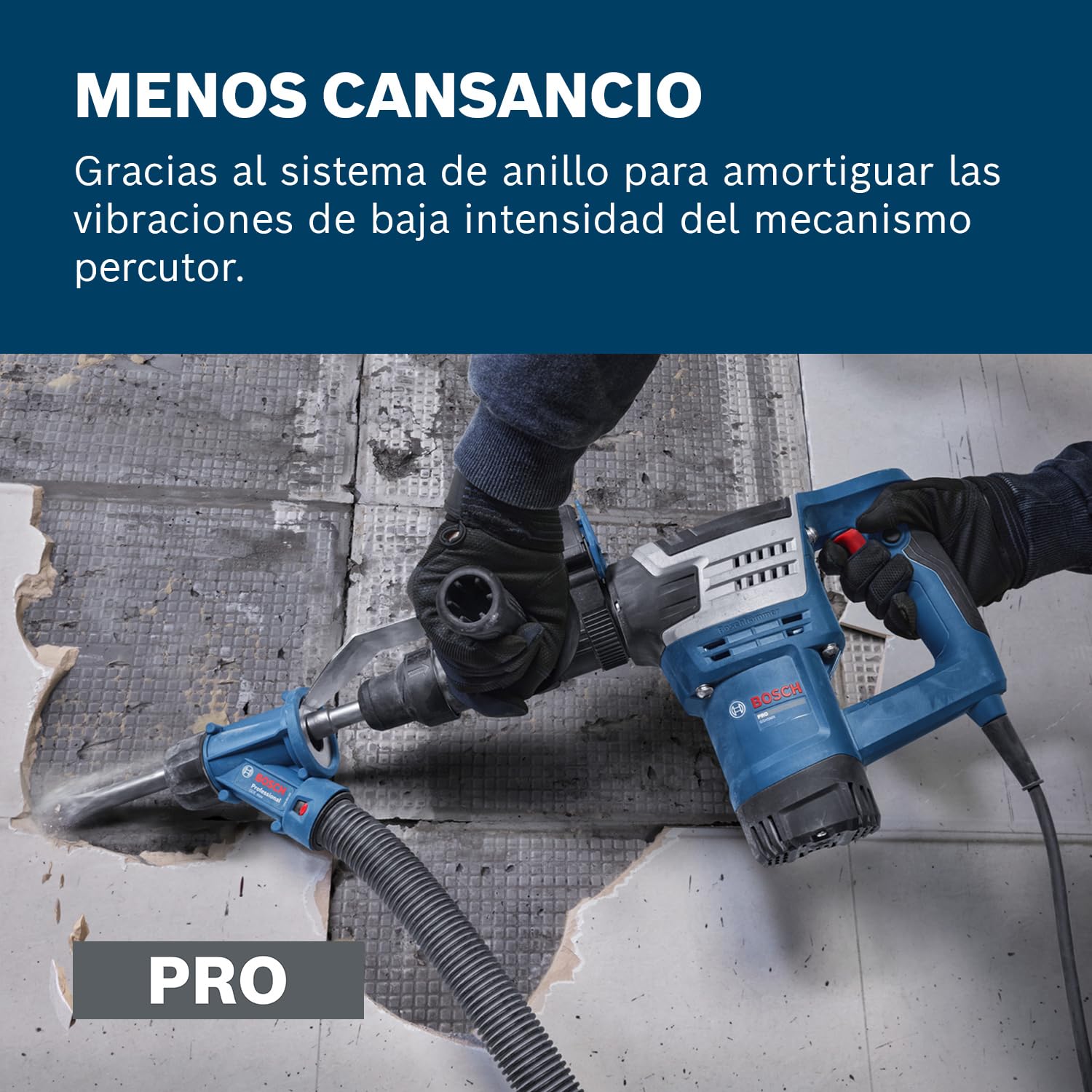 Bosch PRO Martillo de demolición con cable GSH5MX (incl. cincel en punta SDS MAX 280 mm, empuñadura auxiliar recta, estuche de transporte)