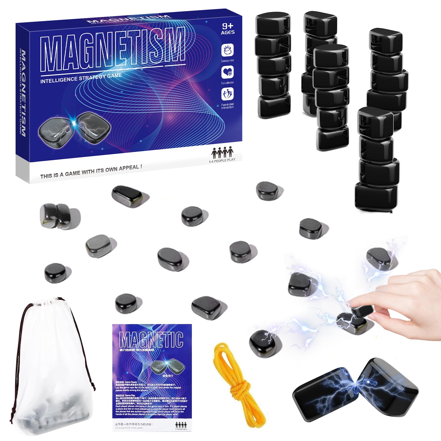 Magnetisches Schachspiel,Tragbares Magnetisches Schachspiel,Tragbares Schach Magnetisch Magnetisches Spiel für Erwachsene Partyzubehör für Familientreffen (24B)