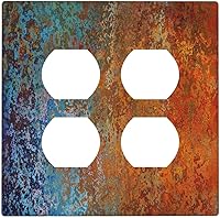 Vista 48 de Placa de pared doble basculante de mármol azul, cubierta decorativa de interruptor de luz de 2 cuadras, moderna acuarela degradada, arte de tinta