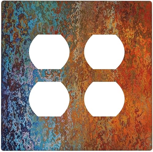 Miniatura 48 de Placa de pared doble basculante de mármol azul, cubierta decorativa de interruptor de luz de 2 cuadras, moderna acuarela degradada, arte de tinta