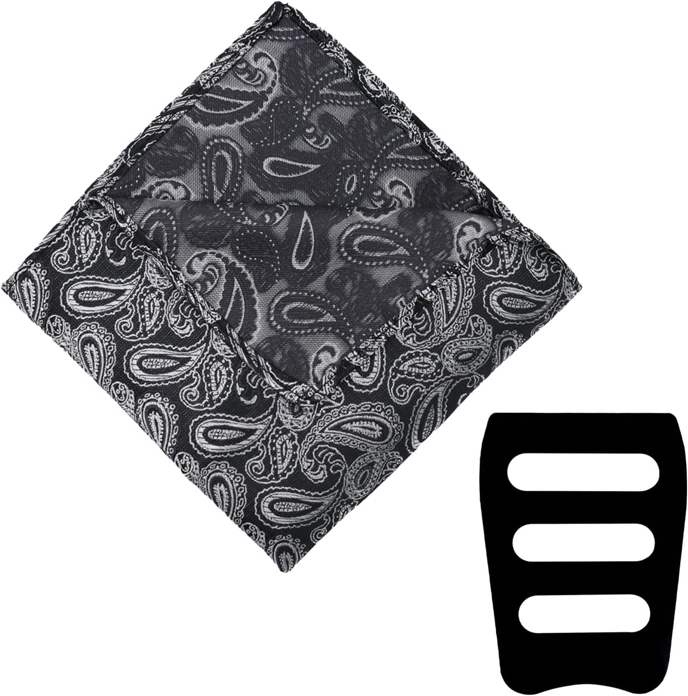 Paisley Pocket Squares for Men Handkerchief with Holder for Weddings Party Daily Usual Dress Prom