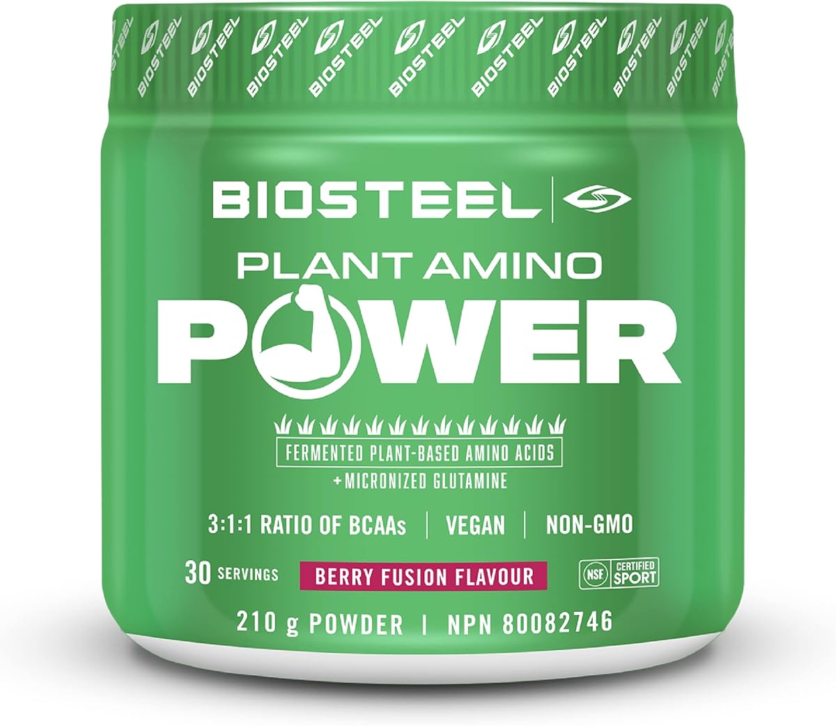 BioSteel Sports BioSteel Plant-Amino Power BCAA Powder, Fermented Plant-Based Amino Acids, Non-GMO Formula, Berry Fusion, 30 Servings