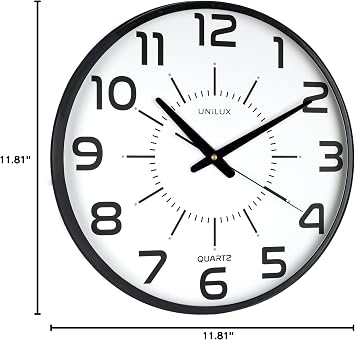 Unilux, Pop Silent Wall Clock 30 cm Black
