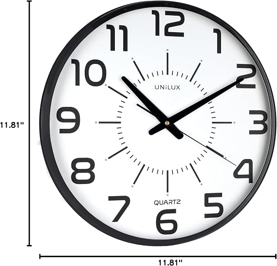 Unilux, Pop Silent Wall Clock 30 cm Black
