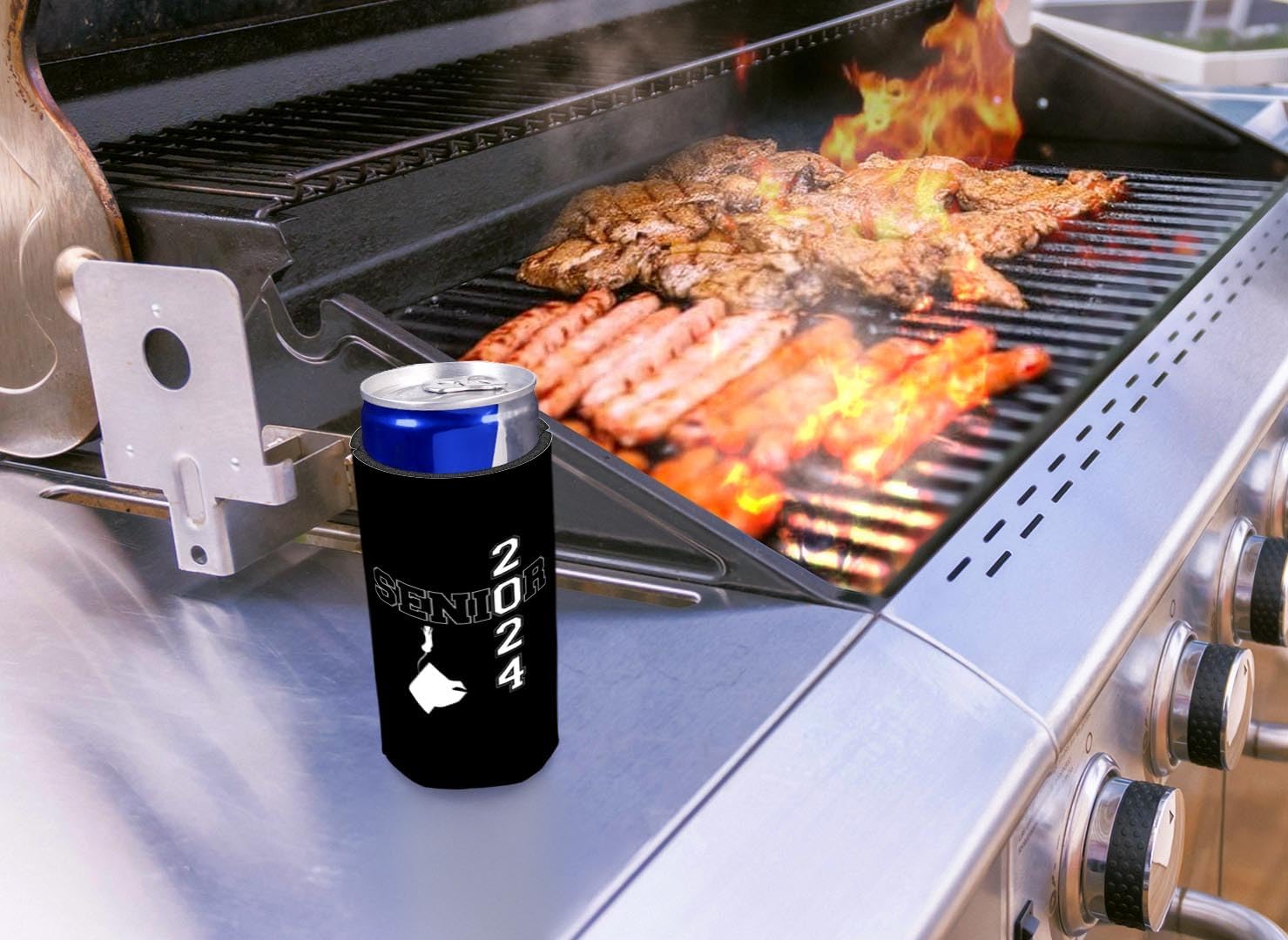 High School Senior Party Favors Senior 2024 Graduation Cap 96-Pack Ultra Slim Can Coolies: Home & Kitchen