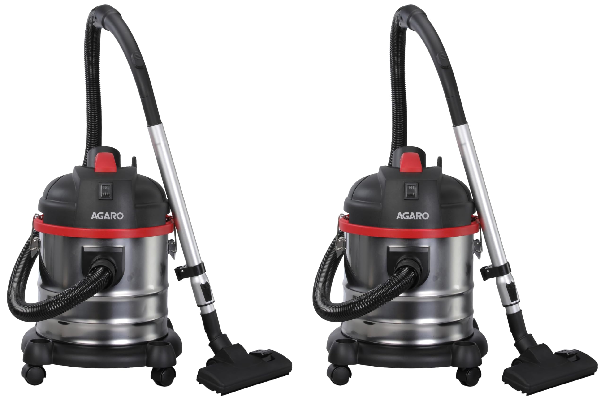 AGARO Ace Wet&Dry Vacuum Cleaner,1600 Watts,21.5 Kpa Suction Power,21 litres Tank Capacity,for Home Use,Blower Function,Washable 3L Dust Bag,Stainless Steel Body(Black/Red/Steel) 21 Liter,HEPA-image-12