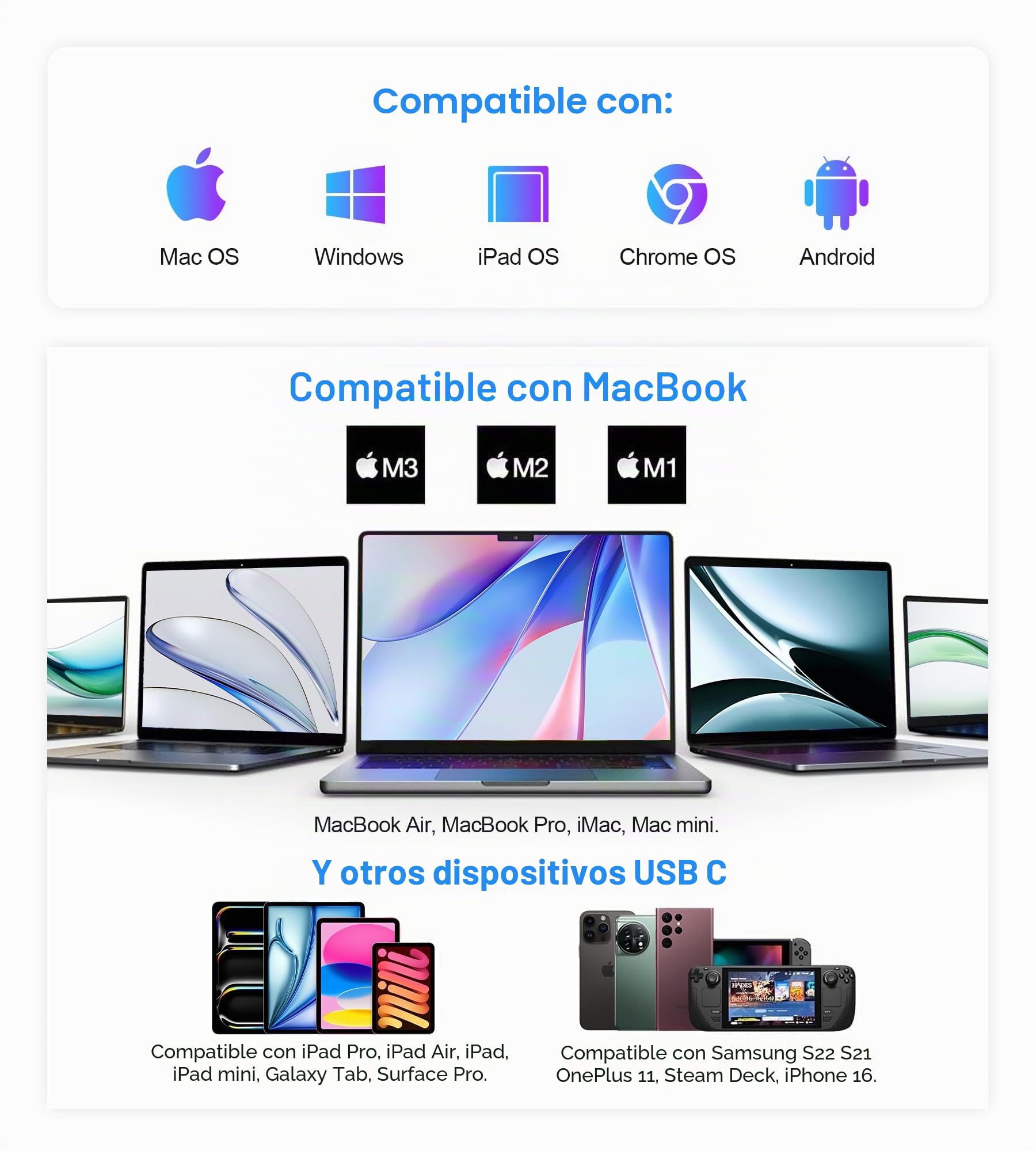 UtechSmart - Hub USB C 6 en 1 Adaptador USB C a HDMI con 1000M Ethernet, Puerto de Carga PD Tipo C, 3 Puertos USB 3.0 Adaptador Compatible con MacBook Pro, Chromebook, XP y Dispositivos USB C