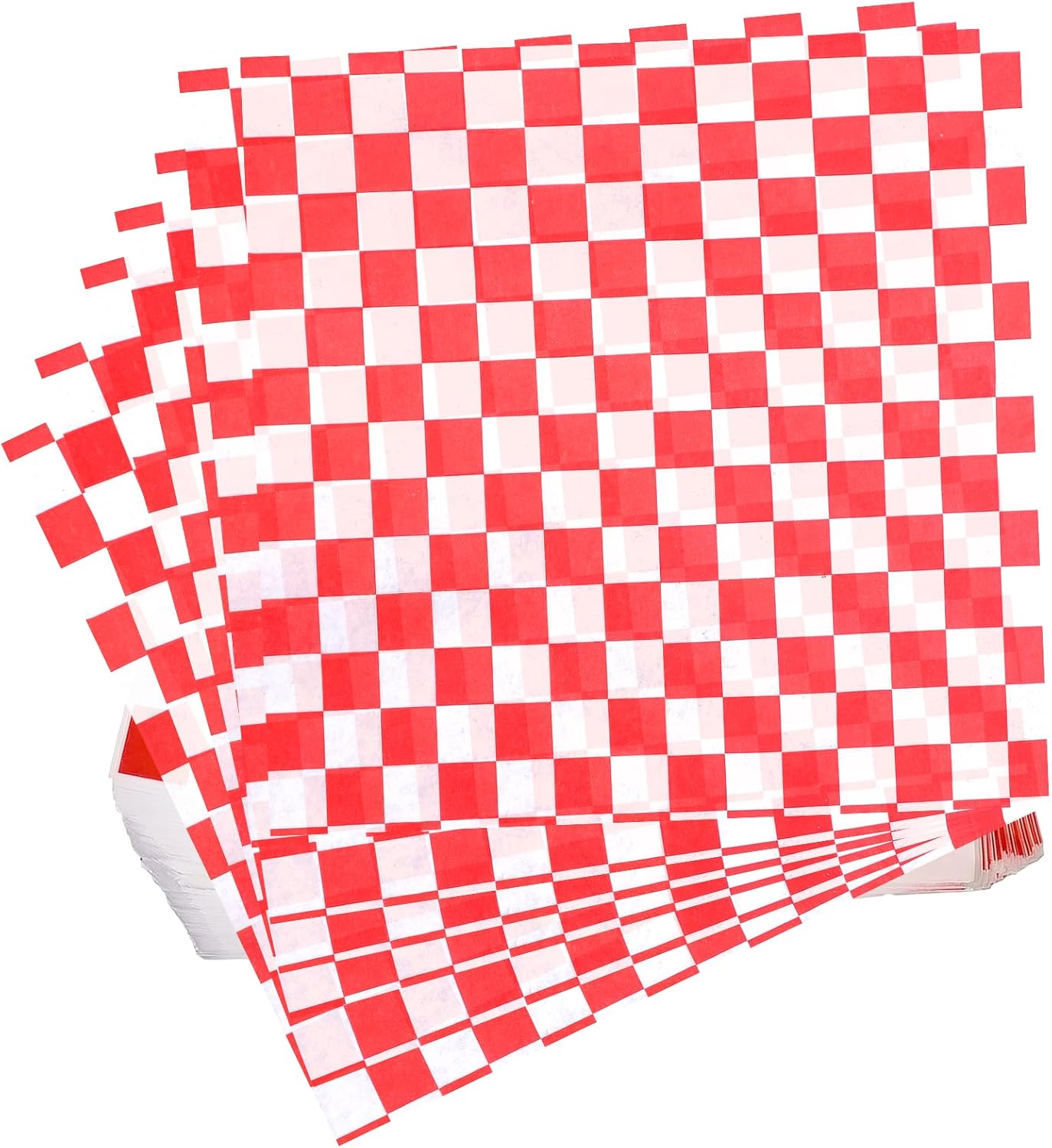 600 Pcs Sandwich Wrapping Paper, 15 x 15 Inch Red White Checkered Grease Resistant Deli Paper Sheets for Food Basket Liners Burgers Hot Dogs BBQ Picnic Party Supplies