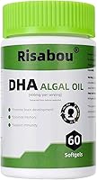Vista 1 de Aceite de algas DHA 400 mg con ARA y SA, 60 cápsulas blandas de aceite de algas veganas – Suplemento DHA Omega 3 a base de plantas, 1 cápsula blanda