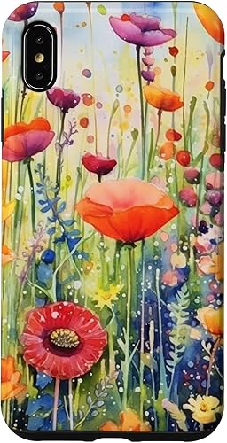 Funda para iPhone XS Max Watercolor Flower Garden Botanical Art