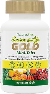 NaturesPlus Source of Life Gold Mini Tablets - All Natural and Complete Whole Food Multivitamin and Minerals - Energy, Immunity and Bone Support - Gluten and Dairy Free, 180 Mini Tablets