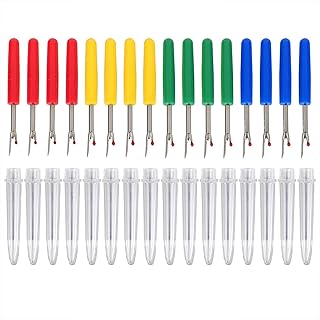 Blulu 16 Pcs Seam Ripper Stitch Thread Sewing Kit Unpicker with Plastic Handle and Cover Seam Ripper for Sewing and Crafti