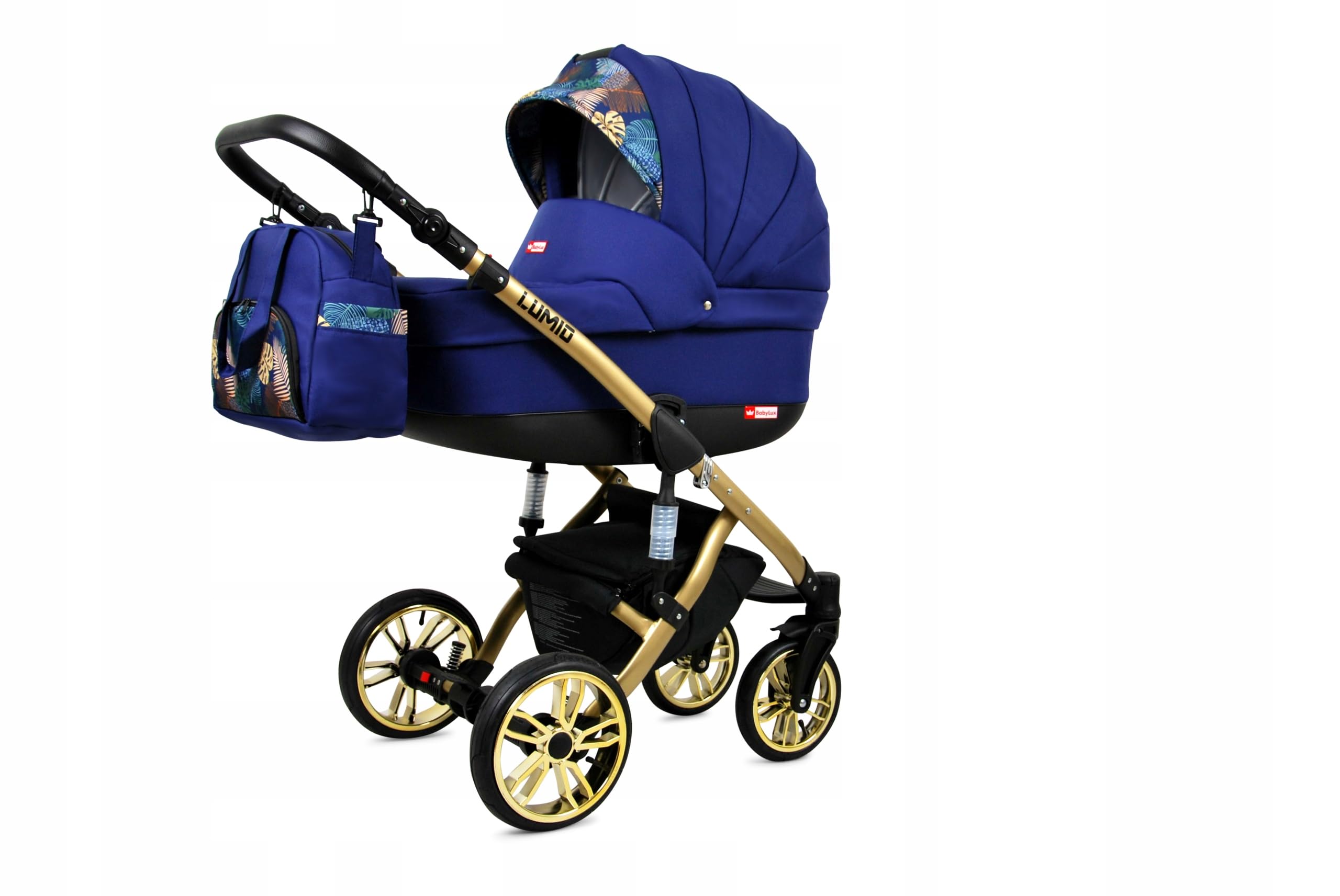BabyLux® Kinderwagen Set 3 in 1 - Lumio - incl. Babywanne, Buggy Sportsitz, Auto-Babyschale - Autositz - Kinderwagenset - Kombikinderwagen mit Wickeltasche, Regenschutz usw.