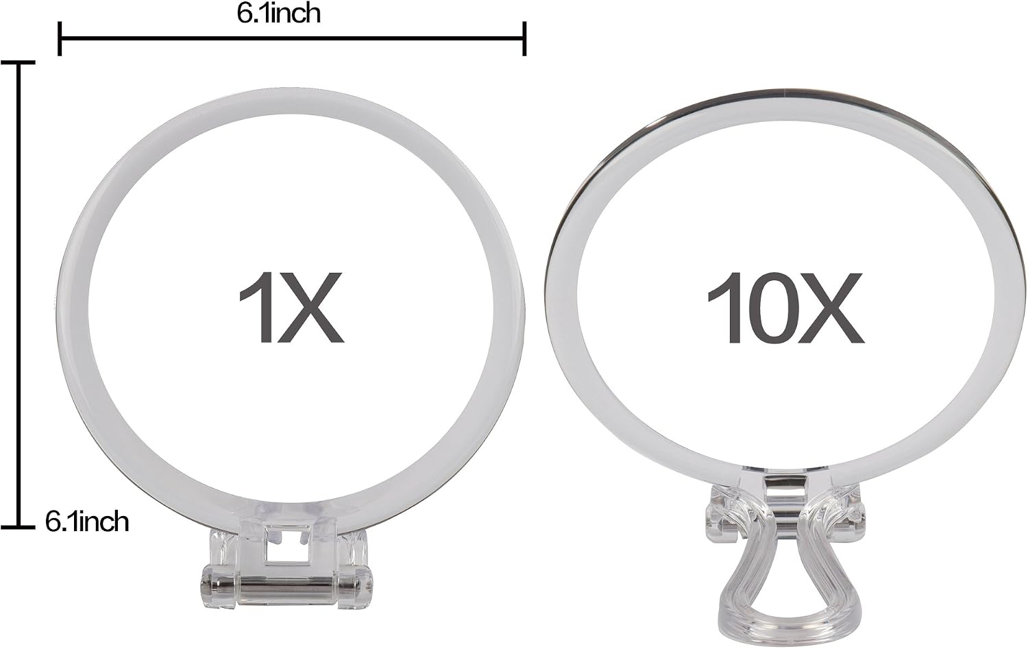 Miss Sweet Folding Hand Held Mirror with 10x Magnification & True Image, 6.1inch Travel Mirror (10X)