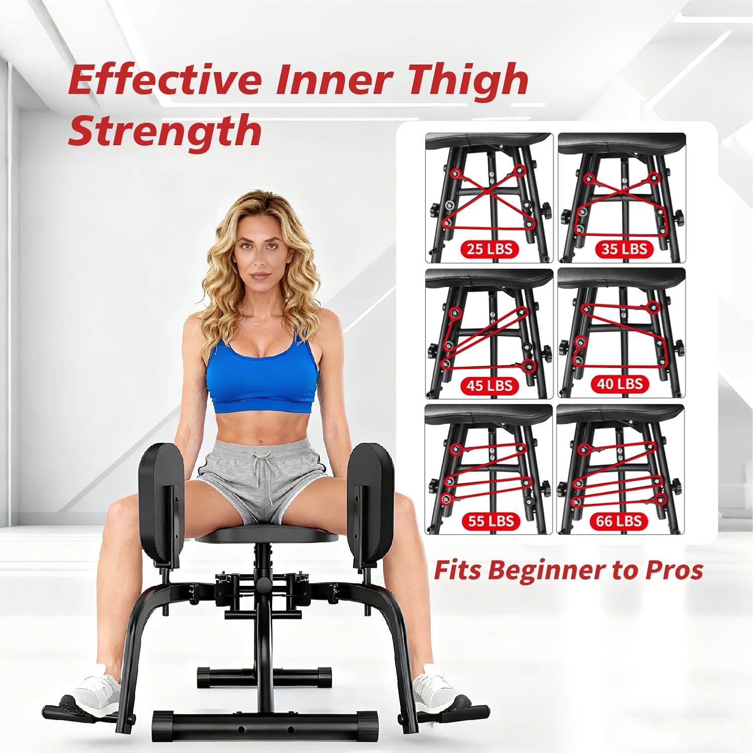 Hip Adduction Abduction Machine by SEWD – Home Gym Inner/Outer Thigh Trainer for Strength Training, Two in One Compact Glute & Thigh Workout Equipment.