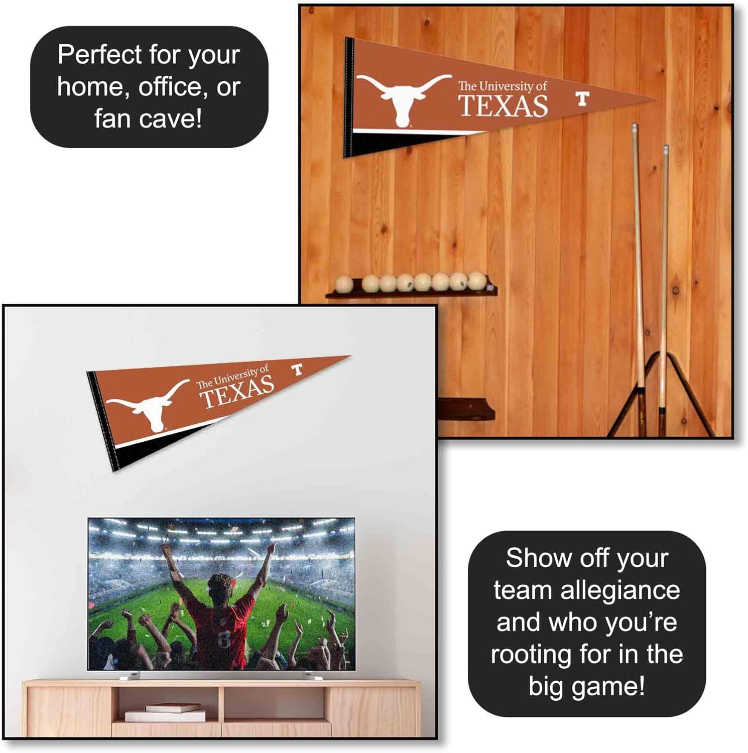 Texas Longhorns Pennant Full Size Felt - Image 3