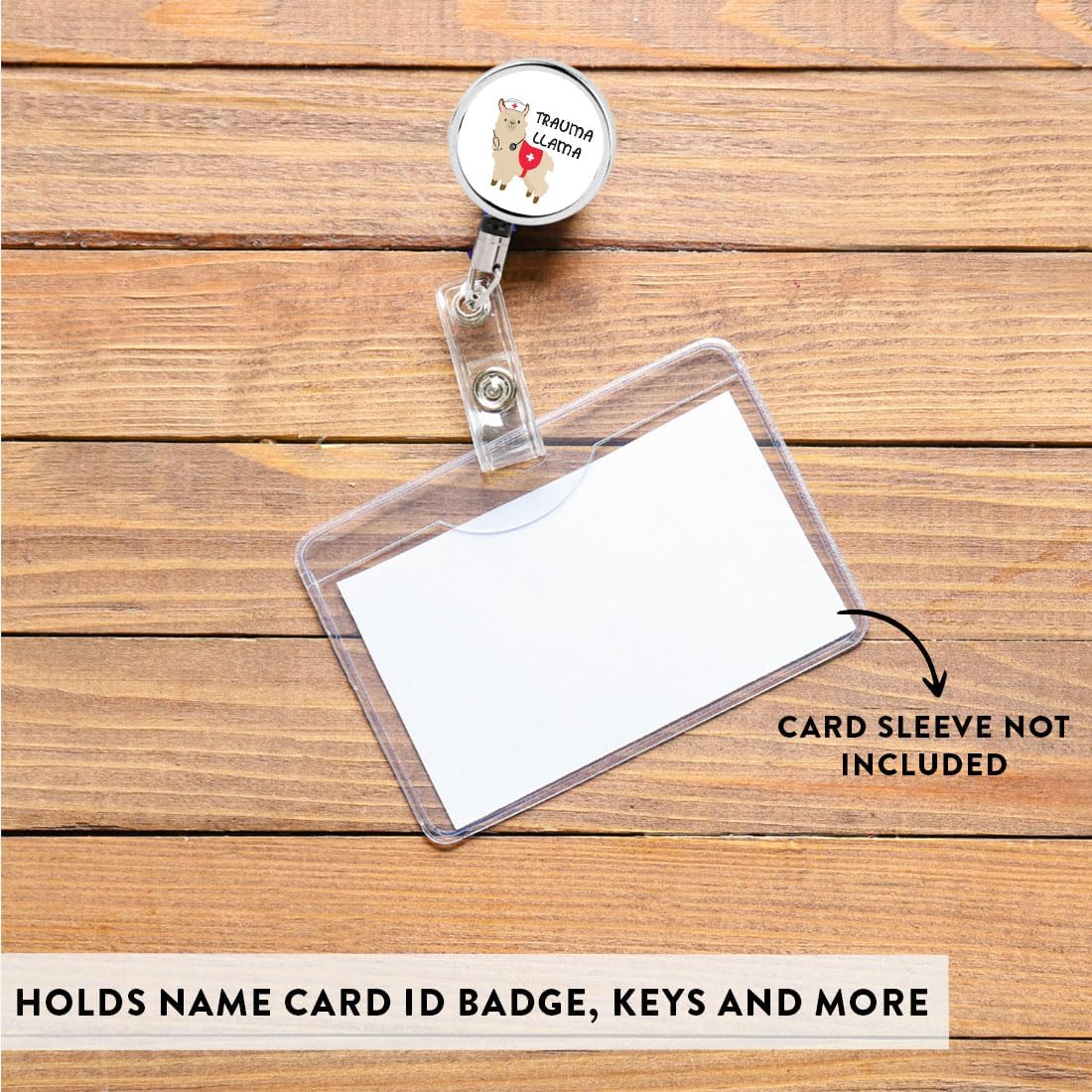 Andaz Press Retractable Badge Reel Holder with Clip, Heavy Duty Metal Name Tag Retractable ID Key Belt Clip Trauma Llama, Essential Nurse, RN, Medical ID, Doctor, Pediatric, Hospital ER Work Gift