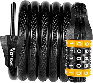 CLISPEED 1pc 5 Bicycle Lock Combination Bike Lock Code Lock Accesories Bike Chain Lock Anti Lock Password Bike Lock 5 Digit Combination Bike Lock Zinc Alloy Lock Cylinder Steel Cable