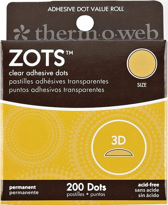 Thermoweb Clear Adhesive Dots Bundle - Small 3/16 x 1/64 300 Count & 3D 1/2 x 1/8 200 Count