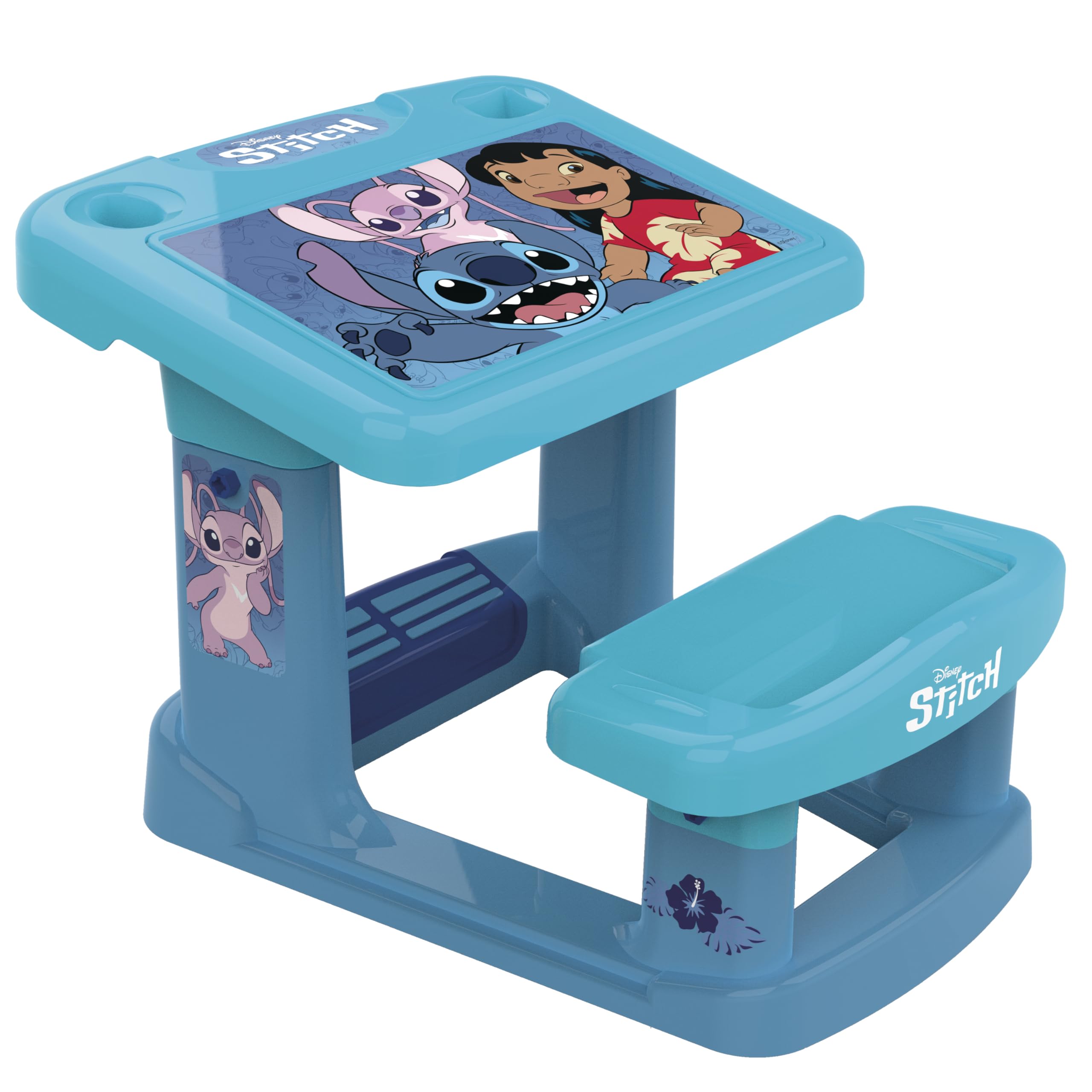 Chicos - Pupitre Infantil 3-6 años Stitch | con Gran Superficie de Trabajo | Incluye láminas de Stich |A Partir de 24 Meses (51025)