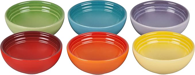 Le Creuset Stoneware Pinch Bowl Gift Set, Set of 6 Prep Bowls, Multi Color, 2 OZ