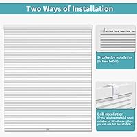 Vista 4 de MYshade Cordless Cellular Window Shades No Tools No Drill Blackout Blinds for Indoor Windows Size 30" Wide X 72" Height Grey Room Darkening Window