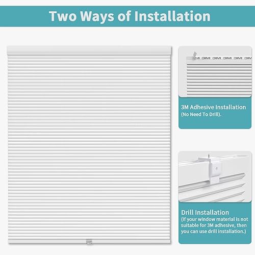 Miniatura 4 de MYshade CEL28GY64A - Persianas celulares opacas y sin herramientas, fáciles de instalar, 28 pulgadas de ancho x 64 pulgadas de alto, gris