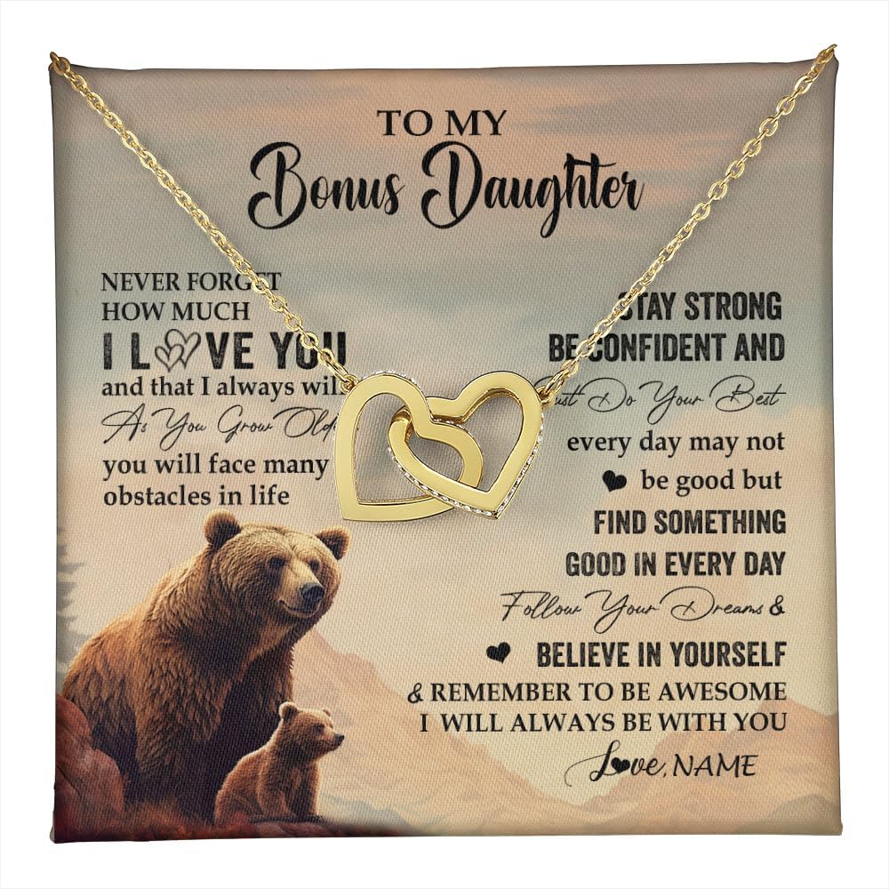 Yametee Personalized To My Bonus Daughter I Love You Forever Necklace From Stepmom Dad Horse Stepdaughter Birthday Jewelry Christmas Customized Gift Box Message Card