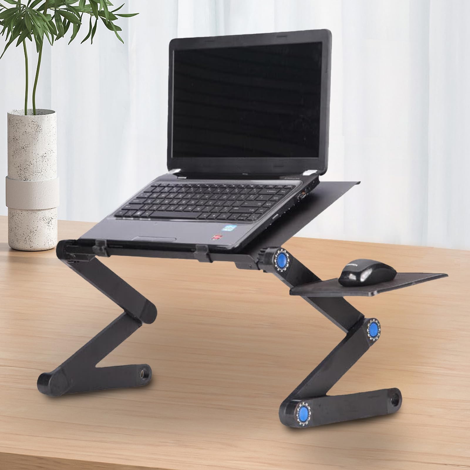 Scrivania da per computer portatile, vassoio pieghevole | supporto portatile per casa e ufficio, tavolo per computer con tappetino per mouse integrato, postazione di lavoro ergonomica