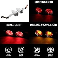 Vista 3 de DREAMIZER - Luces intermitentes para motocicleta cromadas, 15 LEDs, con forma de bala, luces indicadoras delanteras y traseras, luz roja ámbar