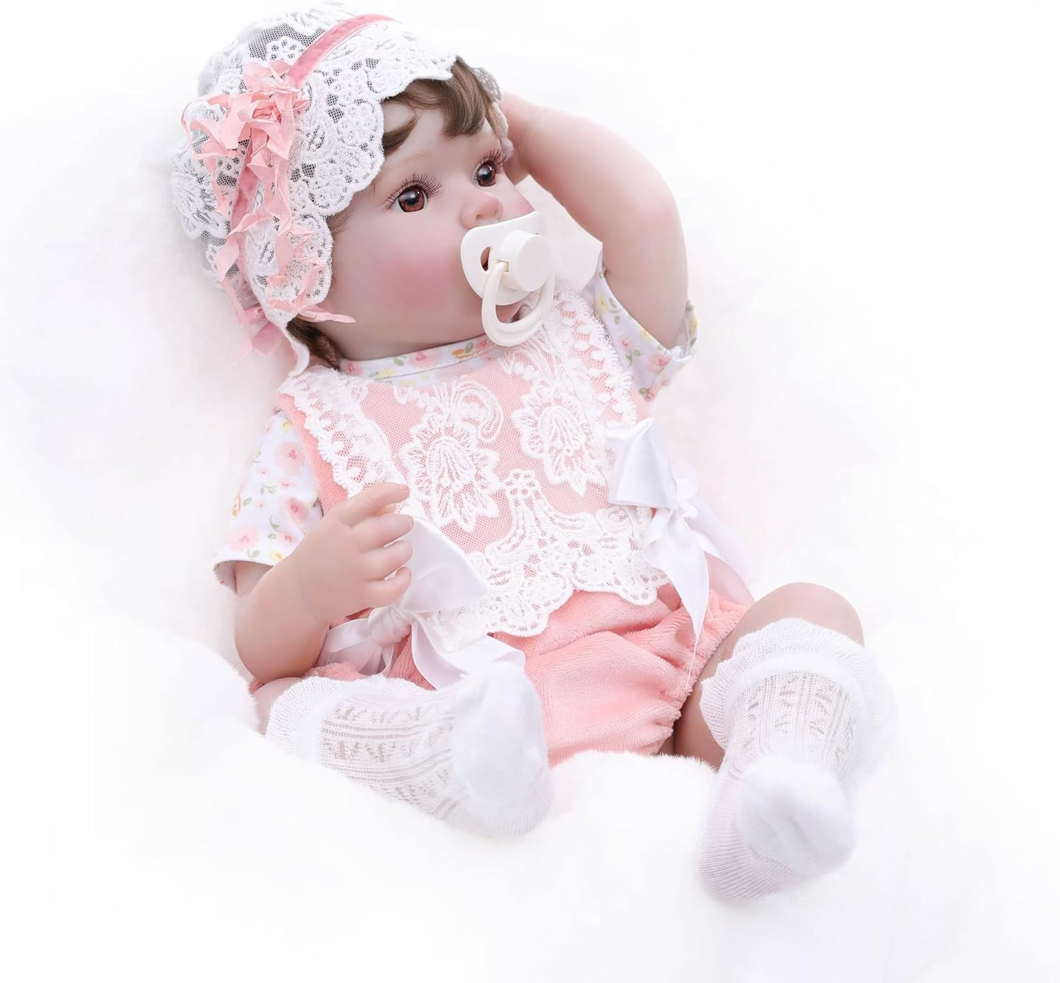 20inch Large Realistic Reborn Baby Doll Hand-Rooted Hair Lifelike Baby Dolls with Accessories for 3+ Year Old Girls Gifts, Pretend Play, Collection