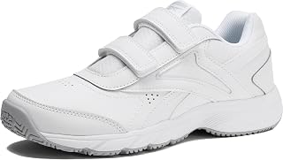 Reebok Work N Cushion 4.0 KC Black Non Slip Work Men Shoes, Hook and Loop Mens Walking Shoes, White/Cold Grey2/White, 14 Medium