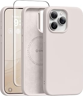 GONEZ Magnetic for iPhone 15 Pro Case, Silicone Cover Stone