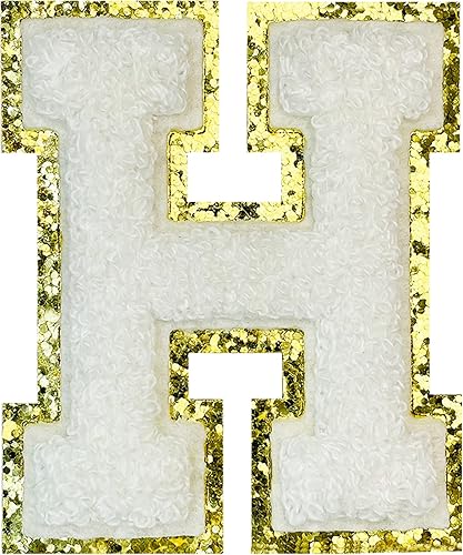 Miniatura 170 de Jongdari Letras termo-adhesivas para ropa, parche de letras de felpilla con brillantina del alfabeto, apliques para coser con adhesivo planchado, 8